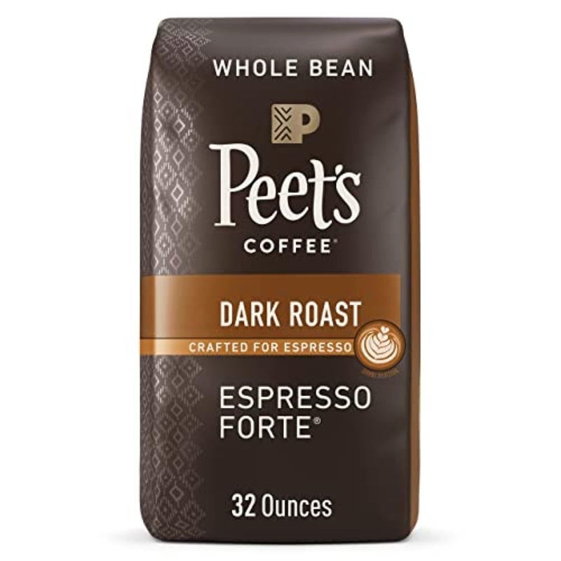 Peet's Coffee قهوة بيتس، قهوة حبوب كاملة محمصة داكنة - إسبريسو فورت 32 أونصة - Image 1